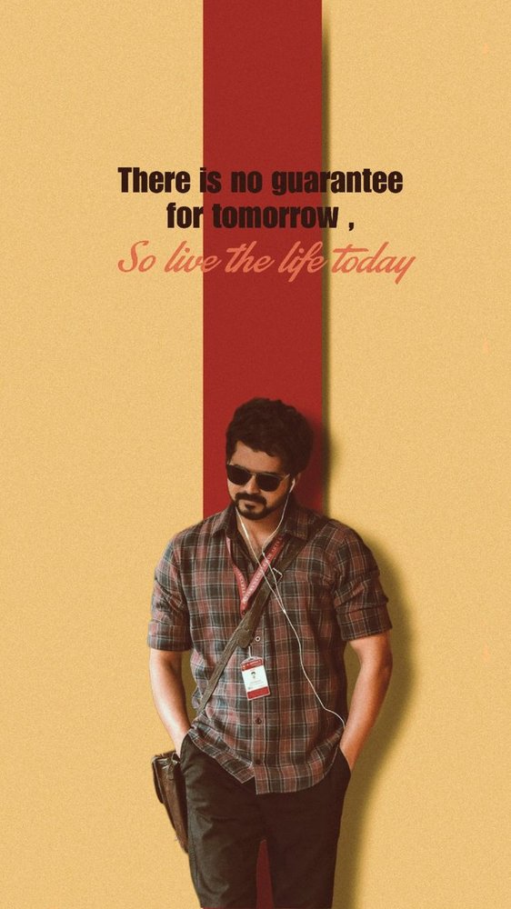 Thalapathy Vijay Beige Minimal Portrait Wallpaper