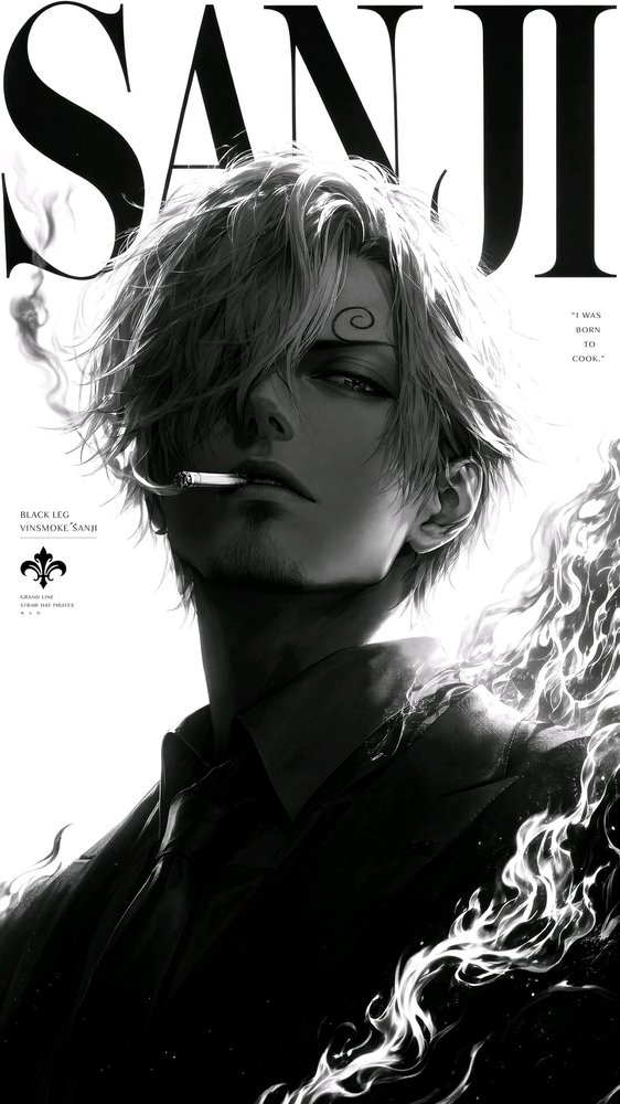 Sanji Black & White Wallpaper