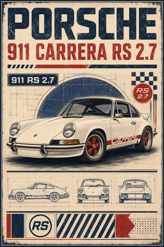 Porsche 911 Carrera RS Poster