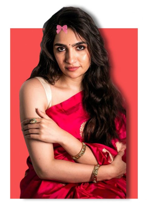 Traditional Red Saree Pose