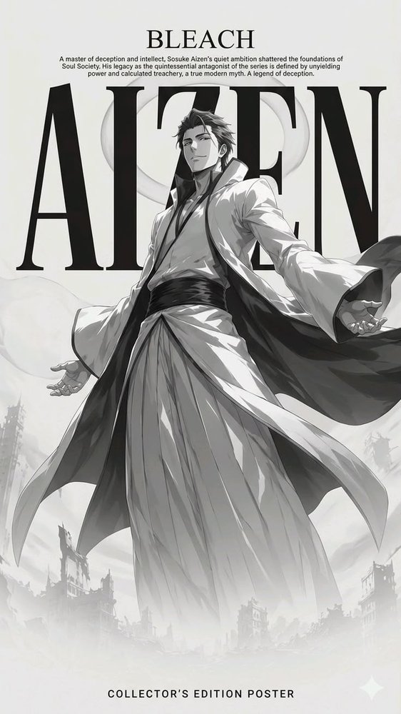 Aizen Monochrome Wallpaper