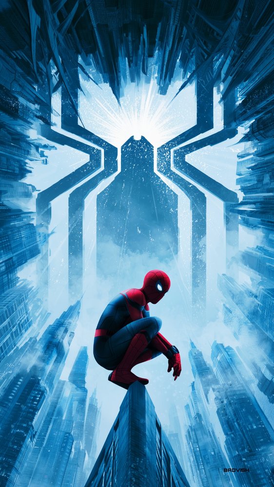 Spider-Man Blue Glow Wallpaper