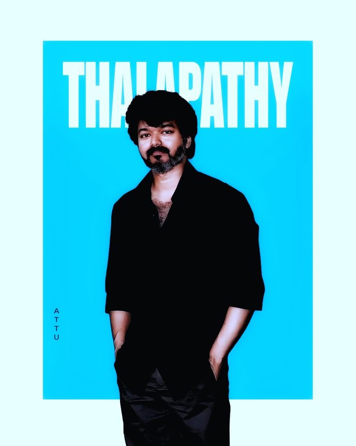 Thalapathy Vijay Blue Minimal Standing Wallpaper