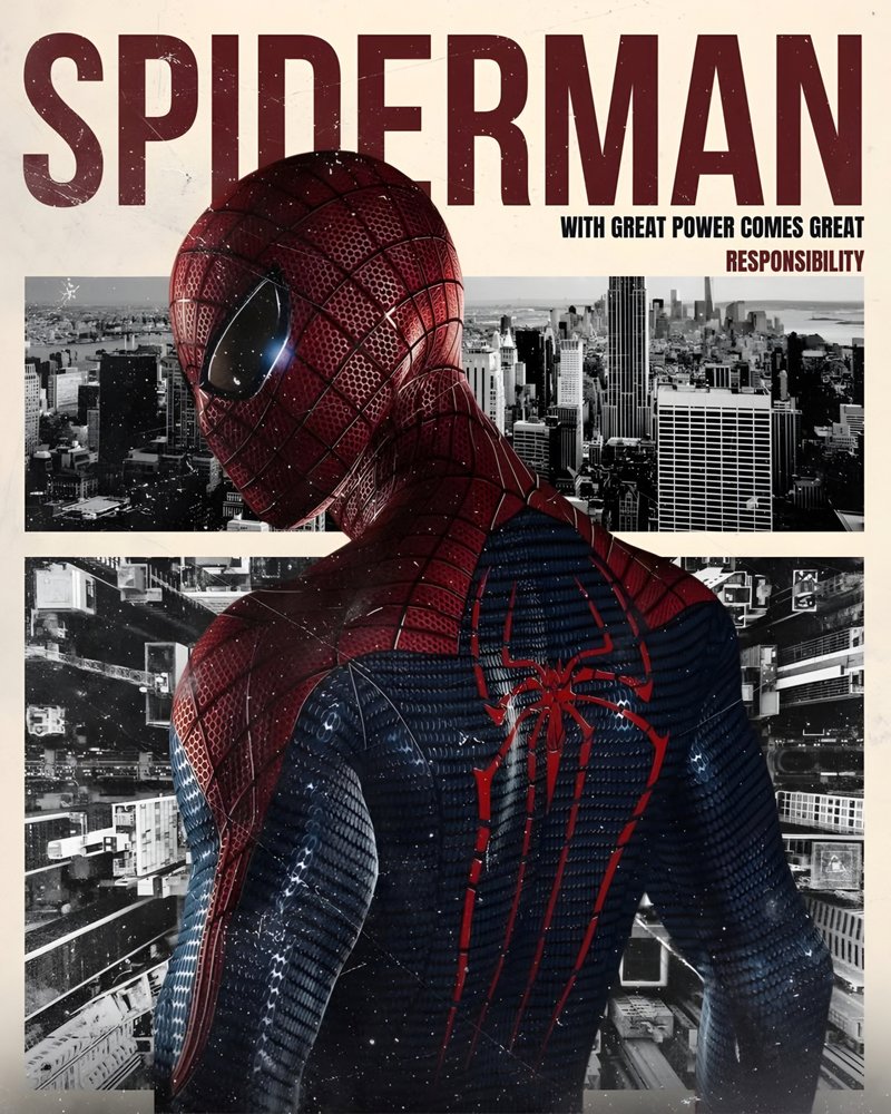 Spider man turned image multi background