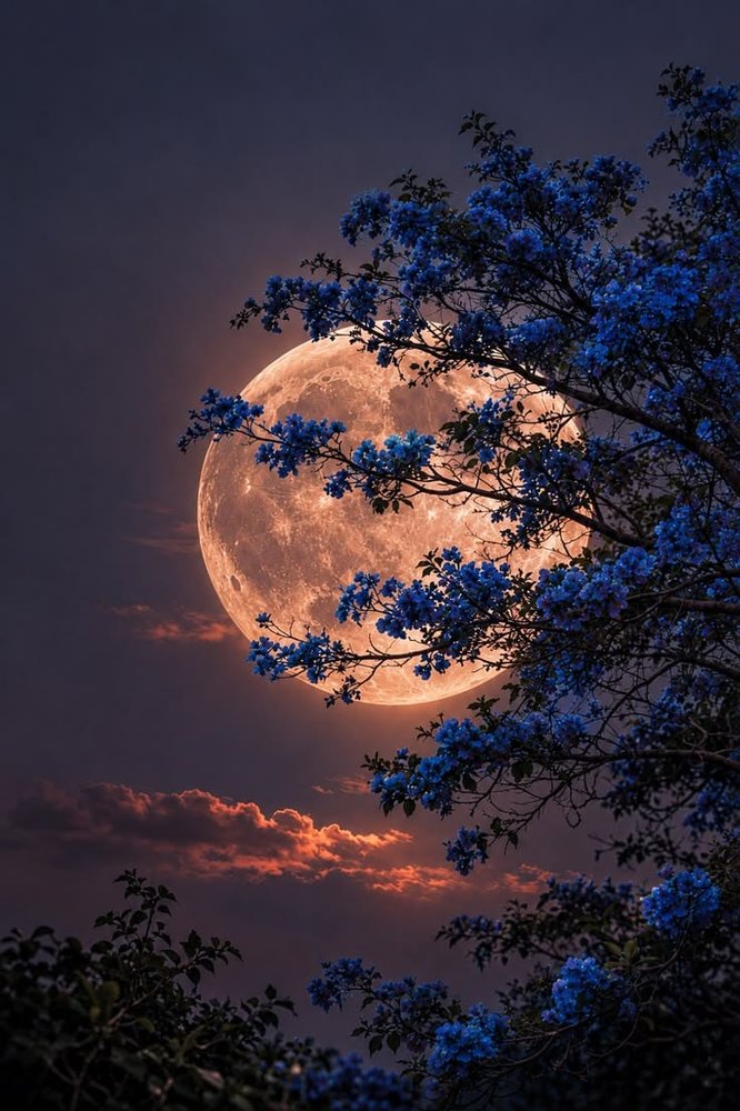 Moon Through the Trees