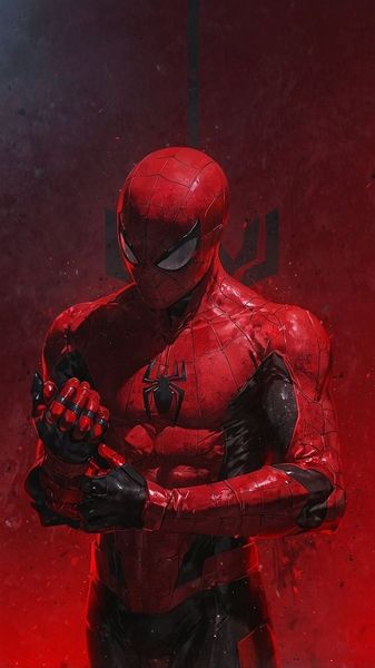 Spider-Man Red Portrait Wallpaper