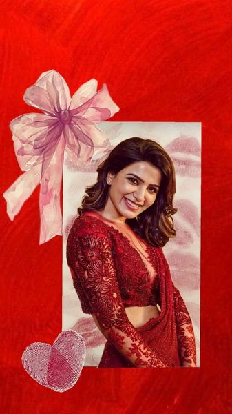 Red Saree Girl Poster