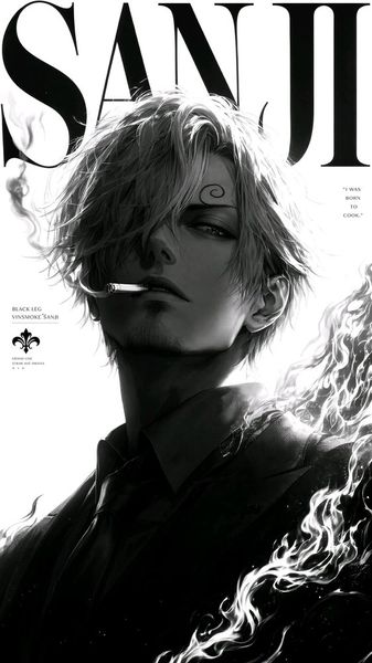 Sanji Black & White Wallpaper