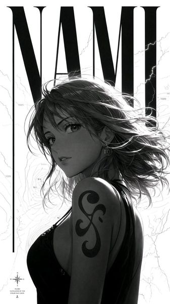 Nami Monochrome Wallpaper