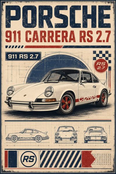 Porsche 911 Carrera RS Poster