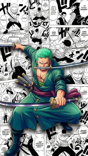 Zoro Manga Collage Wallpaper