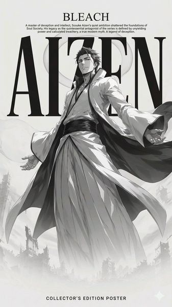 Aizen Monochrome Wallpaper