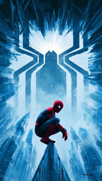 Spider-Man Blue Glow Wallpaper