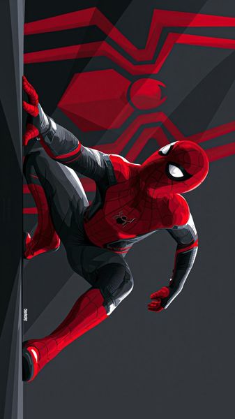 Spider-Man Red Neon Wallpaper