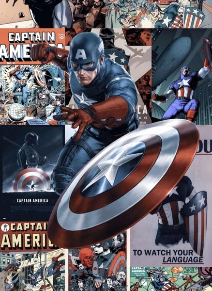 Captain America Comic Collage