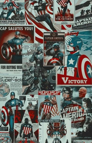 Captain America Red White Blue Collage