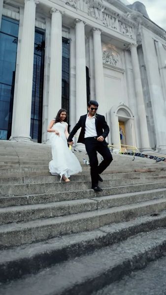 Elegant Staircase Formal Pose